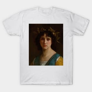 Head of an Italian Girl with a Laurel Wreath by William-Adolphe Bouguereau T-Shirt